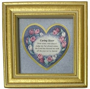 Caring Sister Gold Frame Picture Beautiful Art Gift Inspirational Verse Poem